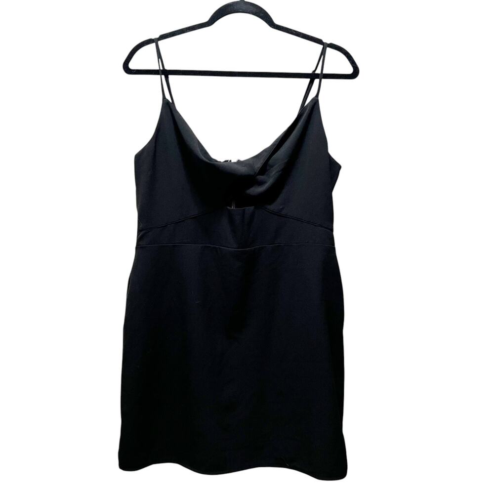 Abercrombie & Fitch Black Mini Cocktail Sleveless KeyHole Cut Out Dress Sz Large